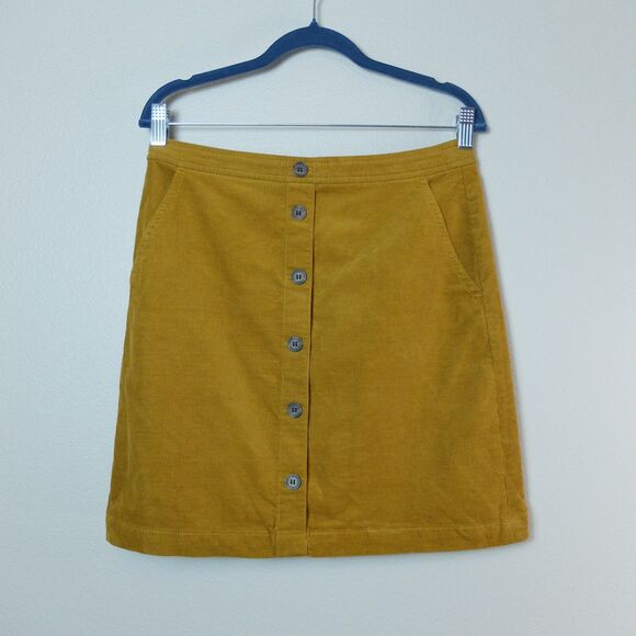 J. Crew Factory Dresses & Skirts - J Crew Factory Brown Corduroy Button Front Mini Skirt Size 4